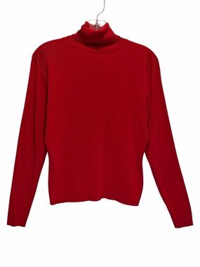 VTG Pendleton Red Silk Knit Turtleneck Sweater - Large